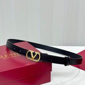 Valentino Black Belt with Gold Buckle